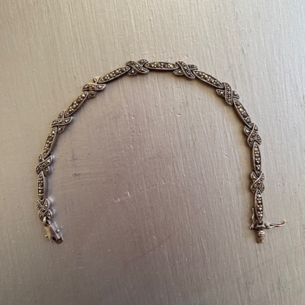Sterling silver marcasite bracelet.